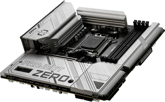 Alt view image 3 of 5 - MSI B650M Project Zero Gaming Motherboard (AMD Ryzen 9000/8000/7000 Series Processors, AM5, DDR5, PCIe 4.0, M.2 Slots, SATA 6Gb/s, USB 3.2 Gen 2, HDMI/DP, Wi-Fi 6E, Bluetooth 5.3, 2.5Gbps LAN, mAT