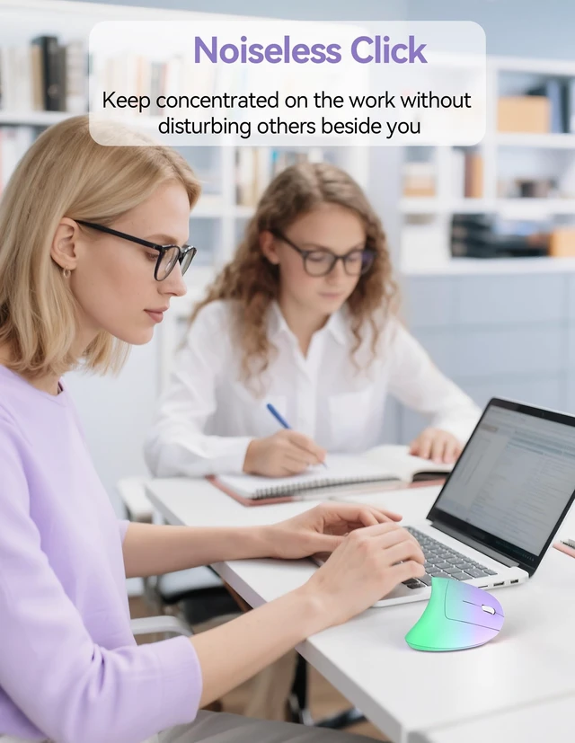 Alt view image 5 of 5 - TECKNET Wireless Ergonomic Mouse, Rechargeable Wireless Vertical Mouse