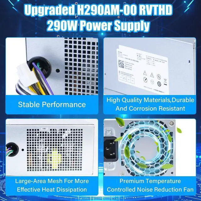 Alt view image 5 of 5 - AC290AM-00 H290AM-00 HYV3H L290AM-00 290W Power Supply PS-3291-1DF PSU Compatible with Dell Optiplex 3020 7020 9020/ Precision T1700/ PowerEdge T20 MT RVTHD KPRG9 HYV3H AC290AM-00 D290A001L H290EM-
