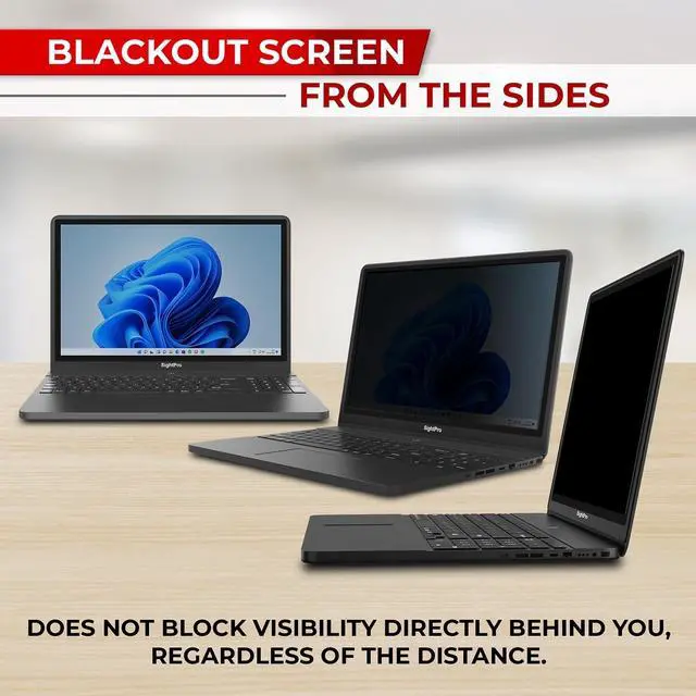 Alt view image 5 of 5 - SightPro 14 Inch 16:9 Laptop Privacy Screen Filter - Privacy Shield and Anti-Glare Protector (Not Magnetic)