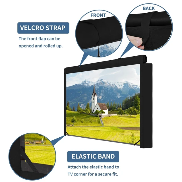 Alt view image 4 of 5 - Easy-Going Outdoor TV Cover with Roll Up Front Flat for 55-58 inch, Waterproof and Weatherproof TV Cover for Flat Screen TV, Black