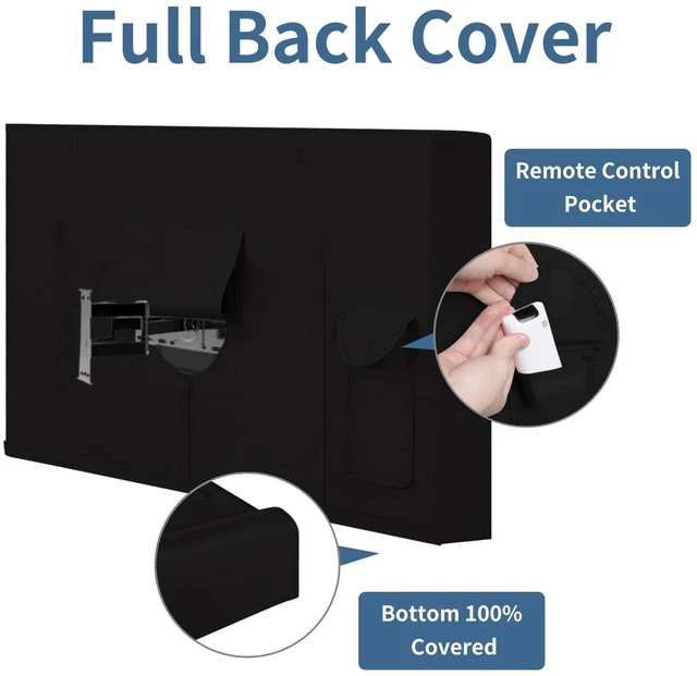 Alt view image 5 of 5 - Easy-Going Outdoor TV Cover with Roll Up Front Flat for 55-58 inch, Waterproof and Weatherproof TV Cover for Flat Screen TV, Black