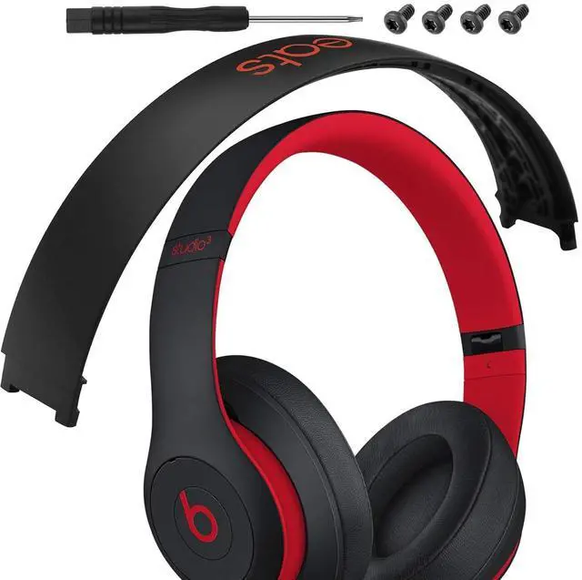 Main image of Studio 3 Headband Replacement Parts Accessories Studio3 Arch Head Band Cover Pad Repair Kit Compatible with Beats Studio 3 Wireless Top Headband. (Defiant Black Red)