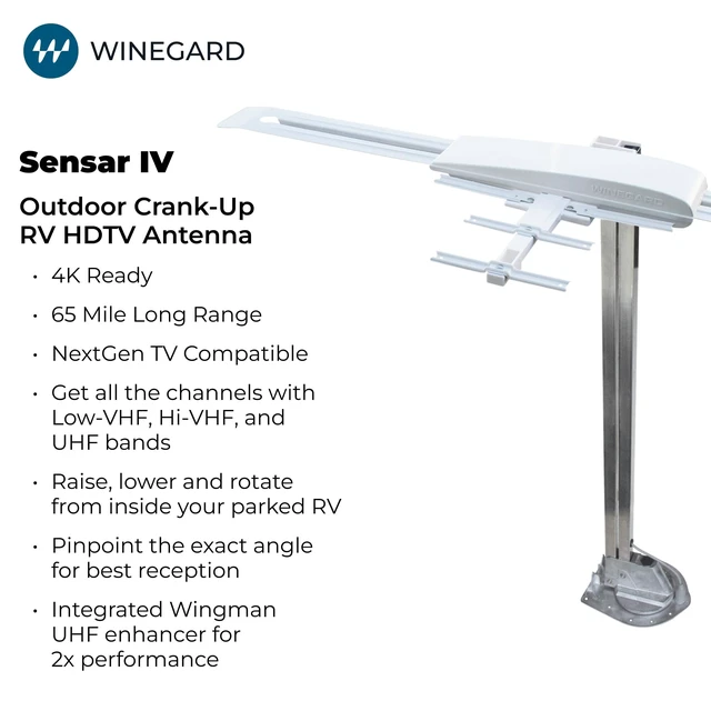 Alt view image 2 of 5 - Winegard RVW-395 Sensar IV White DTV/HD TV Antenna