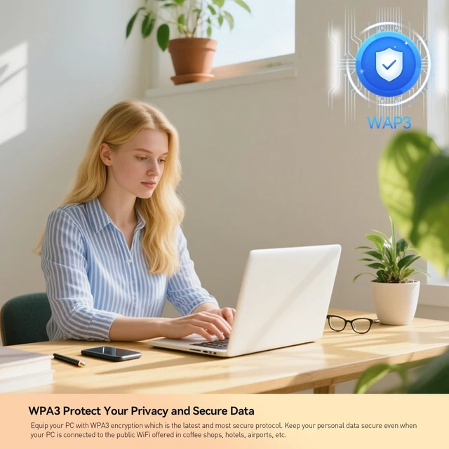 Alt view image 4 of 5 - VF-Bivine USB 3.0 WiFi Adapter for Desktop PC AX1800 WiFi 6 Dual-Band Plug and Play Wireless Network Adapter with 2.4GHz, 5GHz, 2High Gain Antenna, OFDMA, MU-MIMO,WPA3, Supports Windows 11/10
