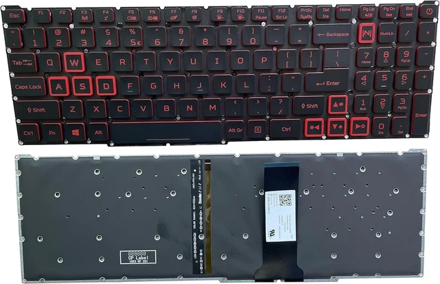 Main image of Replacement Keyboard for Acer Predator Helios 300 PH315-52 PH315-53 PH317-53, Nitro 5 AN515-43 AN515-54 AN515-55 AN517-51, Nitro 7 AN715-51 Series Laptop Red with Backlit US Layout, Black