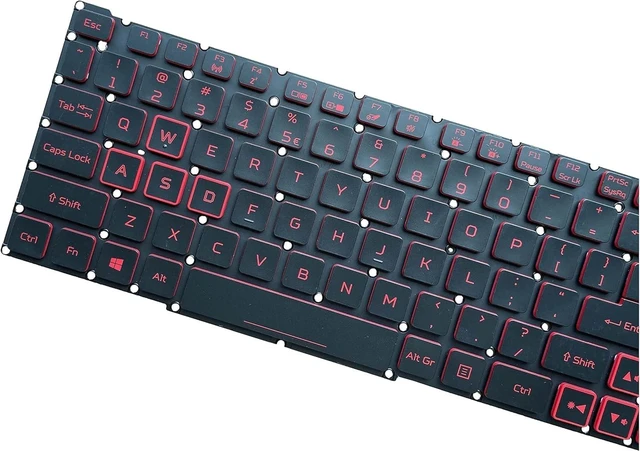 Alt view image 5 of 5 - Replacement Keyboard for Acer Predator Helios 300 PH315-52 PH315-53 PH317-53, Nitro 5 AN515-43 AN515-54 AN515-55 AN517-51, Nitro 7 AN715-51 Series Laptop Red with Backlit US Layout, Black