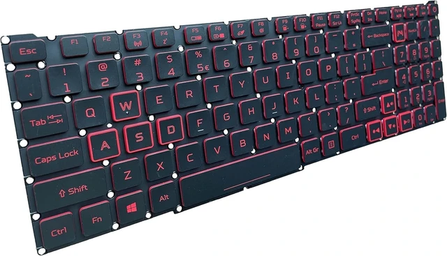 Alt view image 4 of 5 - Replacement Keyboard for Acer Predator Helios 300 PH315-52 PH315-53 PH317-53, Nitro 5 AN515-43 AN515-54 AN515-55 AN517-51, Nitro 7 AN715-51 Series Laptop Red with Backlit US Layout, Black