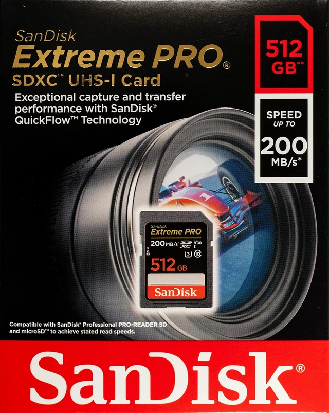Alt view image 2 of 5 - SanDisk 512GB SD Extreme Pro SDXC Memory Card Compatible with Nikon Z5II, Z6III and Z50II Mirrorless Cameras (SDSDXXD-512G-GN4IN) Bundle with (1) Everything But Stromboli MicroSDXC & SD Card Reader