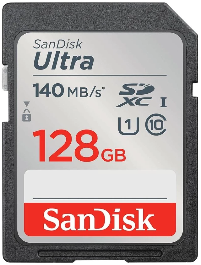 Main image of SanDisk 128GB Ultra SDXC UHS-I Memory Card, Up to 140MB/s, C10, U1, Full HD, SD Card, SDSDUNB-128G-GN6IN