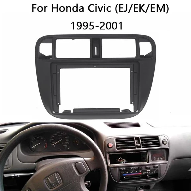 Alt view image 2 of 5 - 9'' Car Radio Stereo Fascia Frame Panel Trim Bezel with Power Harness Cable for Honda Civic (EJ/EK/EM) 1995-2001 Mounting Kit LHD