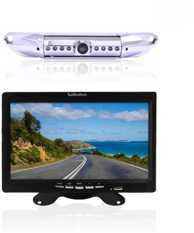 Main image of TadiBrothers 7 HD License Plate Backup Camera with a Monitor Wired for No Interference, 120 Wide-Angle, Weatherproof, Night Vision American-Based, 1-Year Warranty
