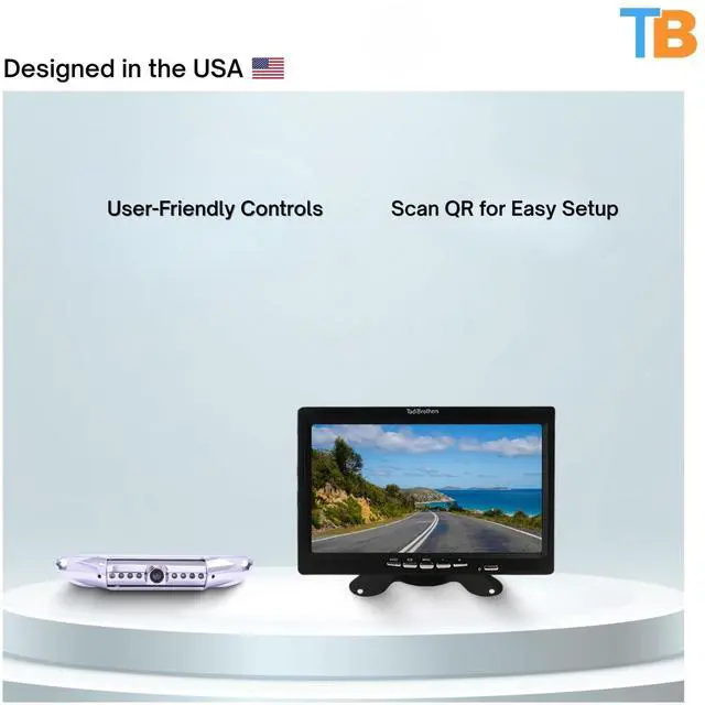 Alt view image 5 of 5 - TadiBrothers 7 HD License Plate Backup Camera with a Monitor Wired for No Interference, 120 Wide-Angle, Weatherproof, Night Vision American-Based, 1-Year Warranty