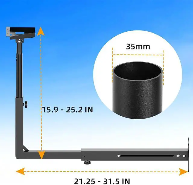 Alt view image 2 of 5 - Bloazzup Extra Long Mount for Starlink Standard 4/4X/Gen 3, Adjustable Long Wall Mounts for Starlink with Telescoping Support Arm, Rustproof, Weatherproof for Concrete/Wood Walls