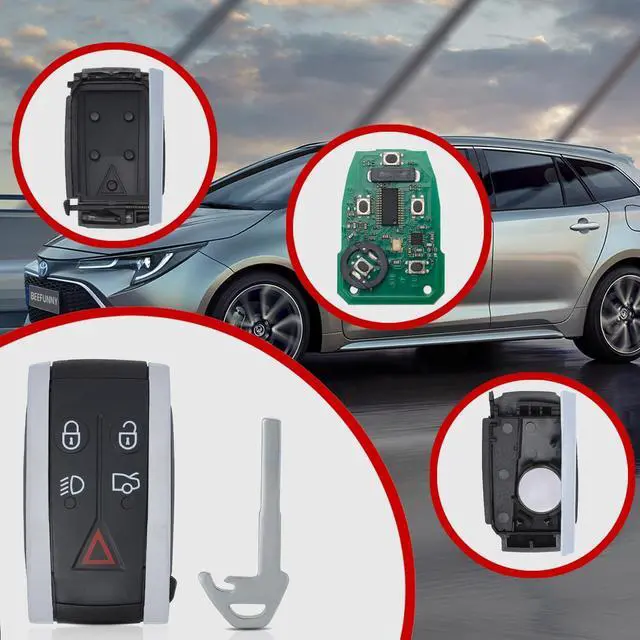 Alt view image 3 of 5 - Beefunny Smart Remote Key Fob Replacement for Jaguar XF XFR XK XKR XJ8 XK8 2006-2013 FCC ID:KR55WK49244,KR55WK45694 315MHz (1)