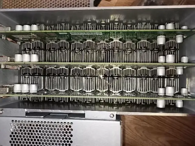 Alt view image 6 of 6 - Packed 4  Bitmain T15 23Th Bitcoin Miner With Power supply and US Power Cord Cable Total 4 T15