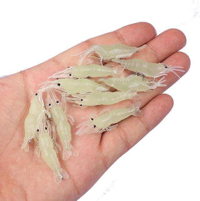 Bionic luminous fake shrimp bait with hook road 4cm1.5g soft