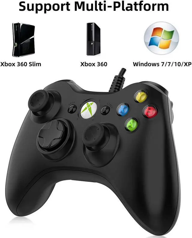 Alt view image 5 of 7 - Game Controller for Xbox 360,Wired Xbox 360 Controller for PC Windows 7/8 /8.1/10/ Microsoft Xbox360/Xbox 360 Slim USB Gamepad, Joypad with Dual Vibration