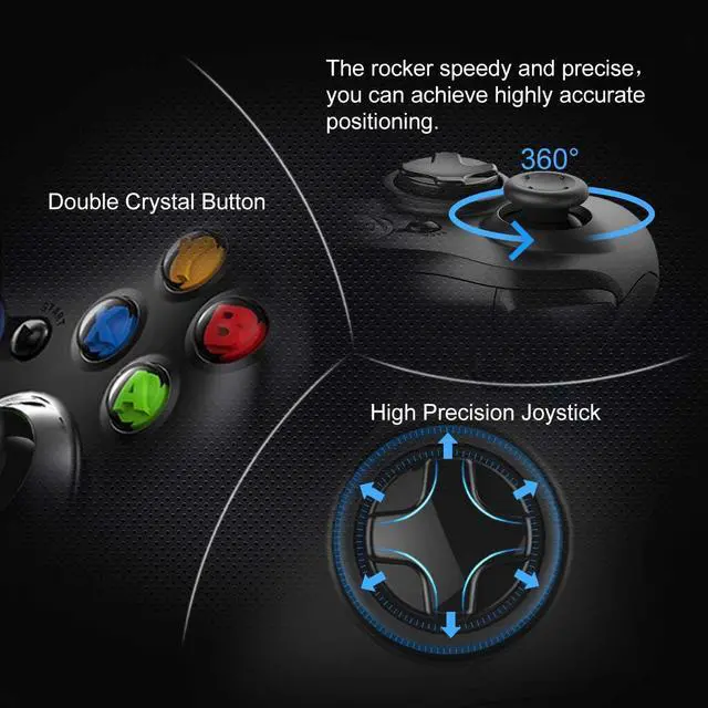 Alt view image 6 of 7 - Game Controller for Xbox 360,Wired Xbox 360 Controller for PC Windows 7/8 /8.1/10/ Microsoft Xbox360/Xbox 360 Slim USB Gamepad, Joypad with Dual Vibration