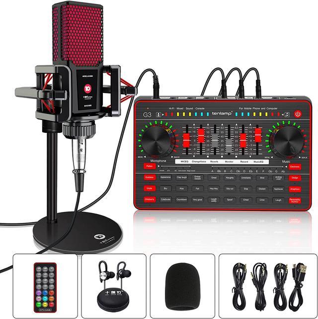 Podcast Microphone Sound Card Studio Condenser Mic&G3 Live Sound Mixer/Voice Changer/Audio Interface/Audio Mixer for Streaming/Gaming/ Recording/Singing/Tiktok/YouTube/PC/Computer Sound Card Accessories - Newegg.com