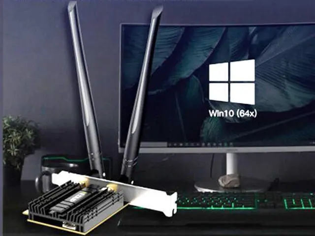Alt view image 3 of 4 - WiFi6 wireless network card PCI-E desktop network card Gaming gigabit network card 5G dual-band 1800M Bluetooth 5.2.