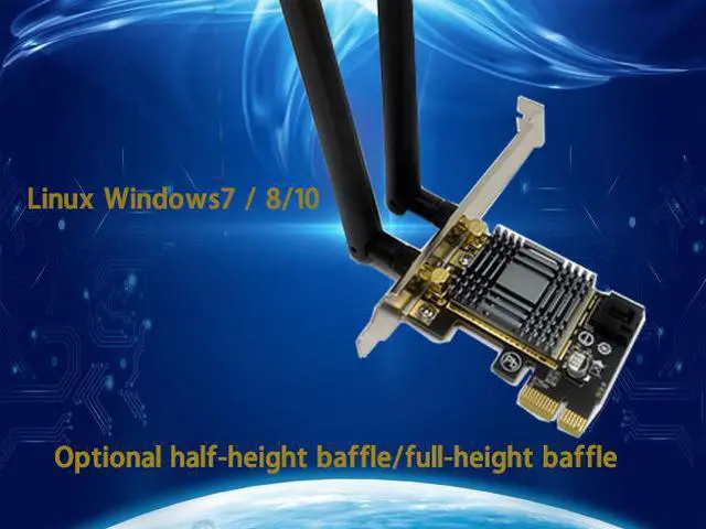 Alt view image 4 of 4 - Desktop PCI-E Wireless Network Card 5G Dual-band 300M Bluetooth 4.0 Stable