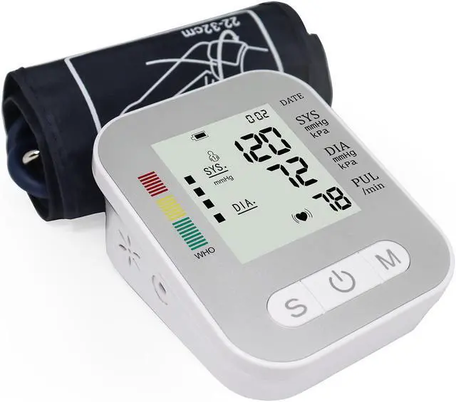 Alt view image 3 of 6 - Blood Pressure Monitor, Mericonn Upper Arm Digital Blood Pressure Monitors Cuff BP Machine Automatic Heart Rate Pulse Monitor with Backlight Display and Voice Function Home Use