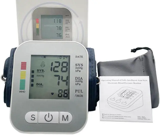 Alt view image 6 of 6 - Blood Pressure Monitor, Mericonn Upper Arm Digital Blood Pressure Monitors Cuff BP Machine Automatic Heart Rate Pulse Monitor with Backlight Display and Voice Function Home Use