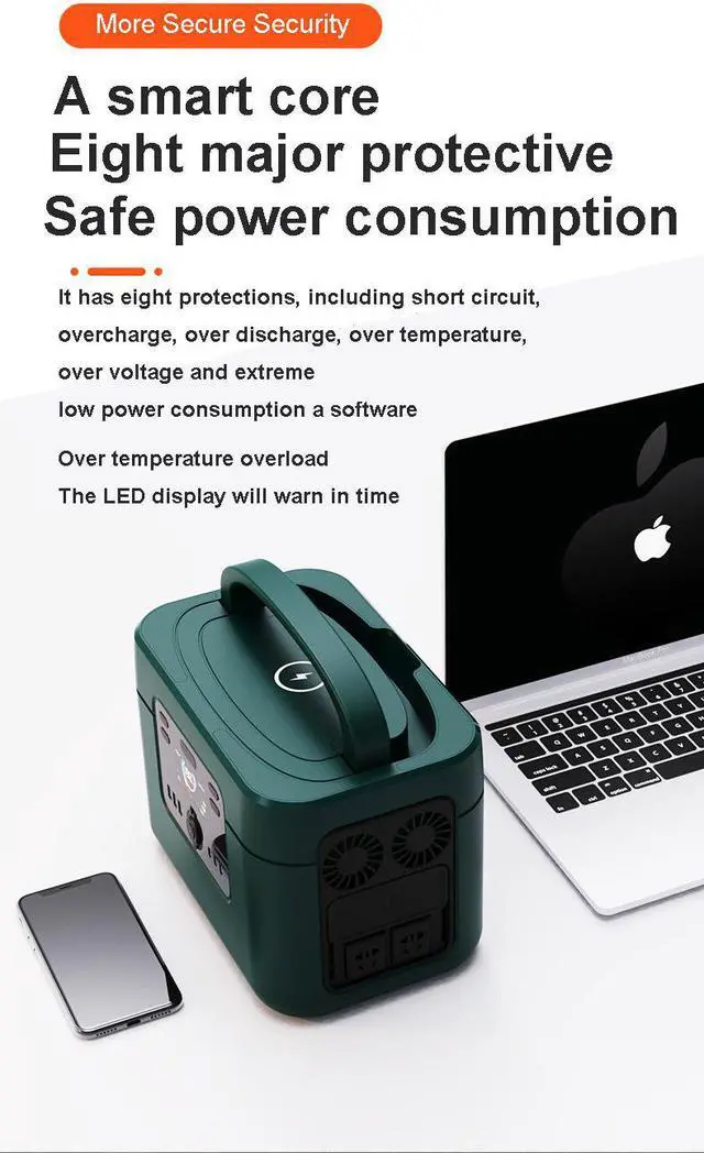 Alt view image 4 of 7 - 1200-Watt Continuous/2000W Peak Output Portable Power Station Explorer 880 Push Button Start Battery Generator for Outdoors