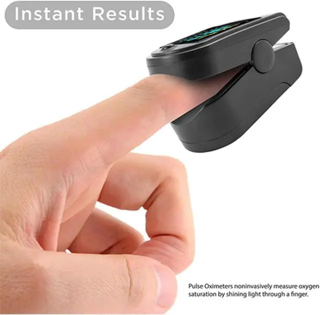 Alt view image 3 of 7 - Mericonn Fingertip Pulse Oximeter Blood Oxygen Saturation Monitor Heart Rate Monitor with Lanyard - Small and Portable