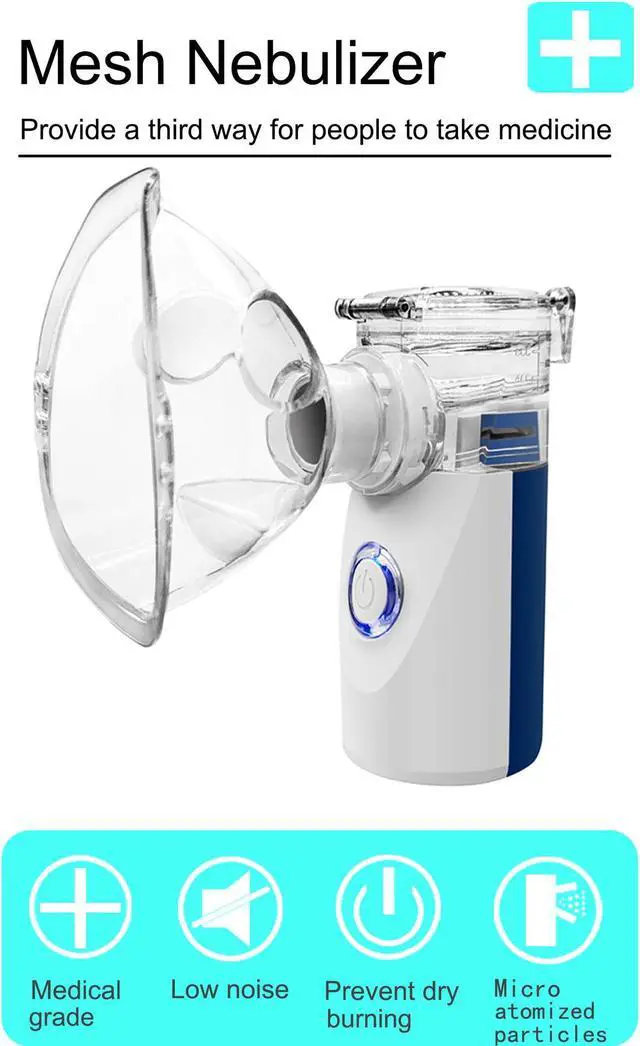 Alt view image 3 of 7 - Mericonn Mesh Nebulizer  Handheld Machine for Adults and Kids , Portable Atomizer Travel and Home Use  Improve lung and respiratory