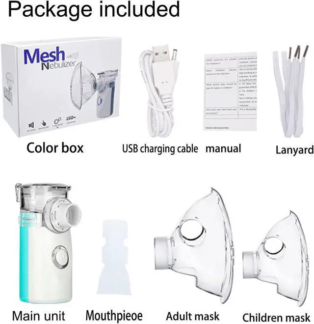 Alt view image 7 of 7 - Mericonn Mesh Nebulizer  Handheld Machine for Adults and Kids , Portable Atomizer Travel and Home Use  Improve lung and respiratory