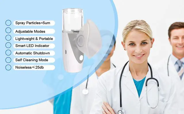 Alt view image 6 of 7 - Mericonn Rechargeable Mesh Nebulizer Portable Equipment for Homecare with USB Charging