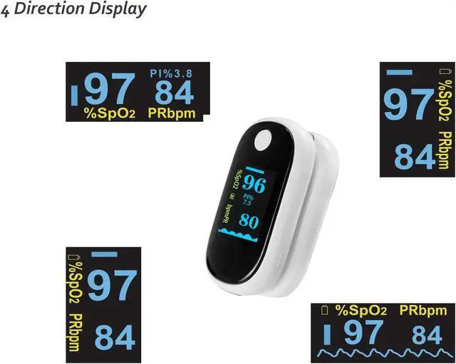Alt view image 5 of 7 - Mericonn Fingertip Pulse Oximeter Accurate, Fast Spo2 Readings & Heart Rate Monitoring Rechargeable Ideal for Health-conscious Individuals