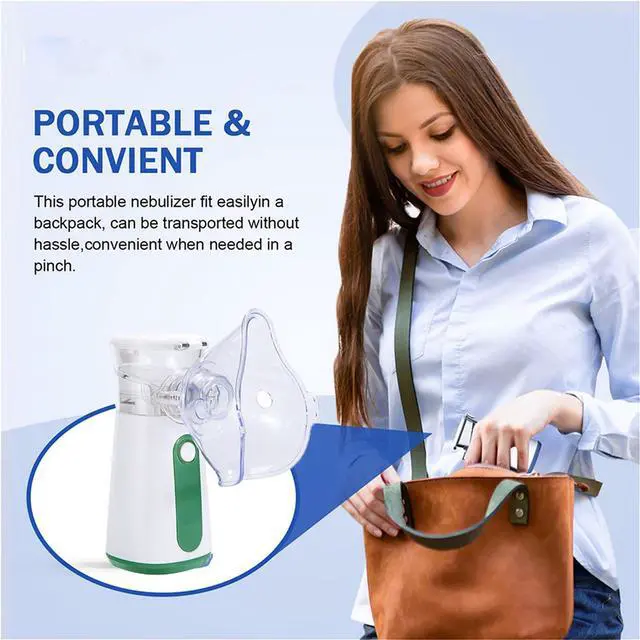 Alt view image 5 of 7 - Mericonn Compact Portable Nebulizer, Mesh Nebulizer, auto-Cleaning Handheld Nebulizer, Two Ways to use for Adults and Children with Respiratory Problems, for Home, Office, Outdoor