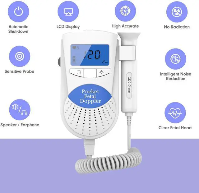 Alt view image 2 of 7 - Home Use Fetal Doppler Electronic Equipment Baby Heartbeat Monitor