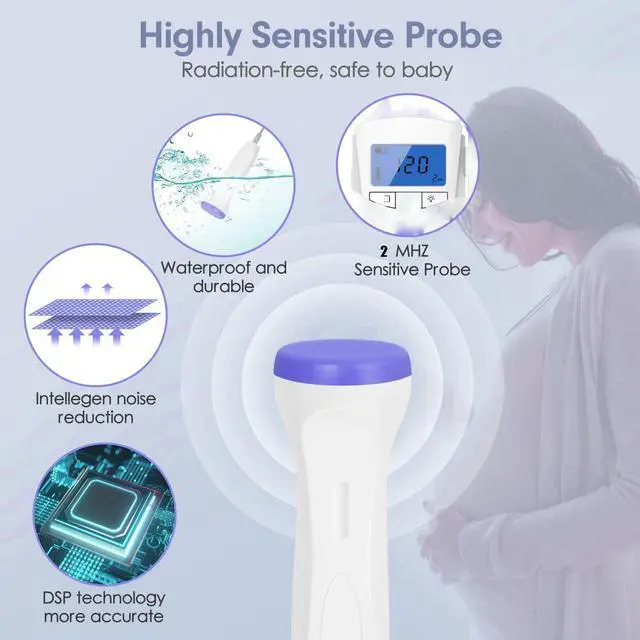 Alt view image 3 of 7 - Home Use Fetal Doppler Electronic Equipment Baby Heartbeat Monitor