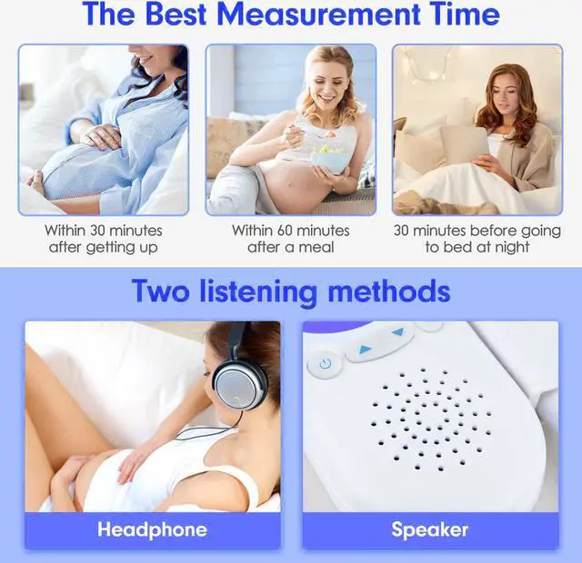 Alt view image 5 of 7 - Portable fetal doppler Baby Heart Rate Monitor For Pregnant Women Home Use