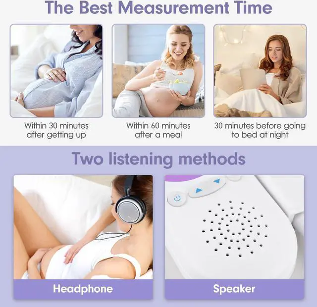 Alt view image 5 of 7 - Household Pregnant Fetal Doppler Baby Heartbeat Monitor Fetal Doppler