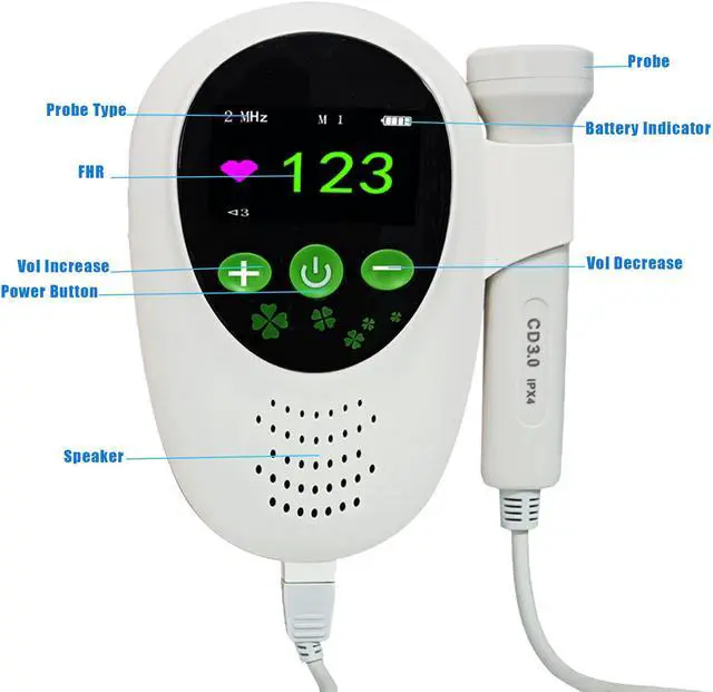 Alt view image 4 of 7 - Mericonn Ultrasound Fetal Doppler with Colors TFT Screen for Home use Medical