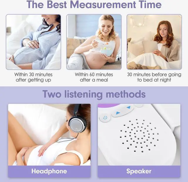 Alt view image 5 of 7 - Mericonn Ultrasound Fetal Doppler with Colors TFT Screen for Home use Medical