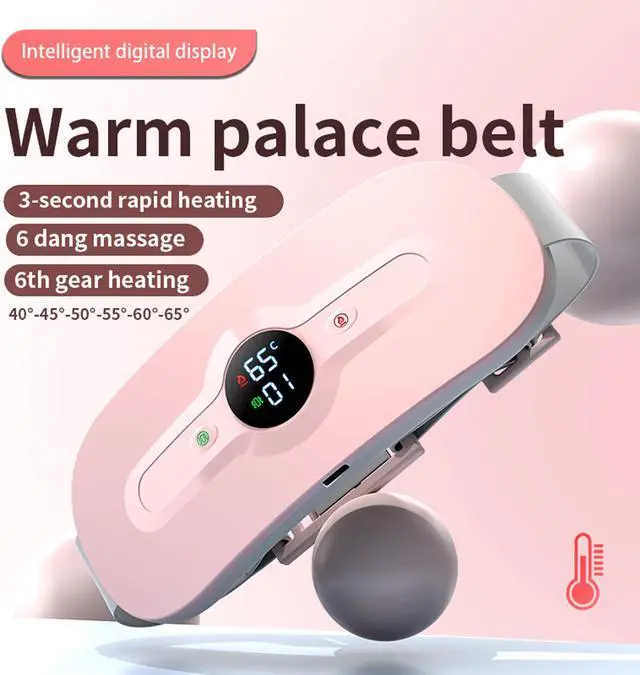 Alt view image 3 of 7 - Mericonn Portable Cordless Heating Pad for Period Cramps Relief Menstrual Heating Pad for Stomach Back Pink