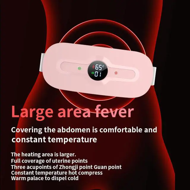 Alt view image 4 of 7 - Mericonn Portable Cordless Heating Pad for Period Cramps Relief Menstrual Heating Pad for Stomach Back Pink