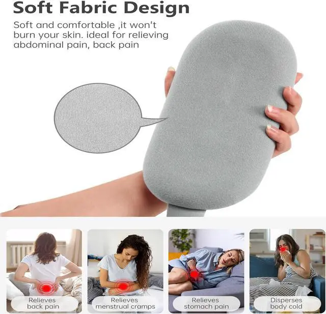 Alt view image 6 of 7 - Mericonn Portable Cordless Heating Pad for Period Cramps Relief Menstrual Heating Pad for Stomach Back Pink