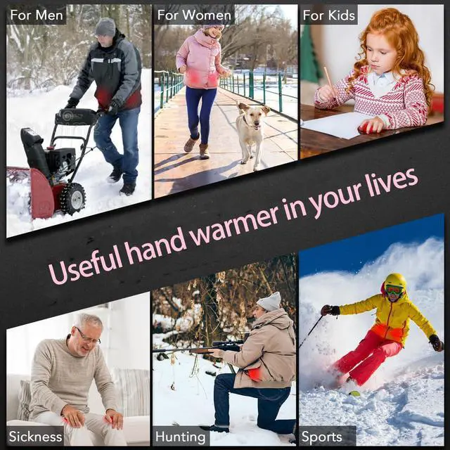 Alt view image 2 of 6 - Mericonn Hand Warmers Rechargeable 2 Pack 5000mAh Electric Portable Pocket Warmer 2-in-1 Electric Hand Warmer with Digital Display Green