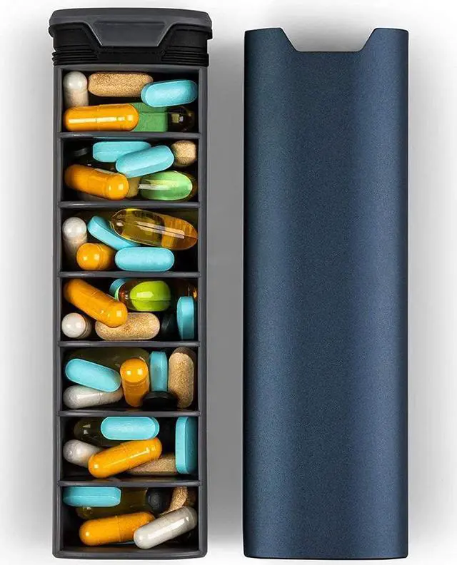 Alt view image 4 of 6 - Mericonn Weekly Travel Pill Organizer Daily Cute Pill Box 7 Day Small Pill Case Holder to Vitamins Supplements Pretty Medicine Box Gift for Office Trip Gym