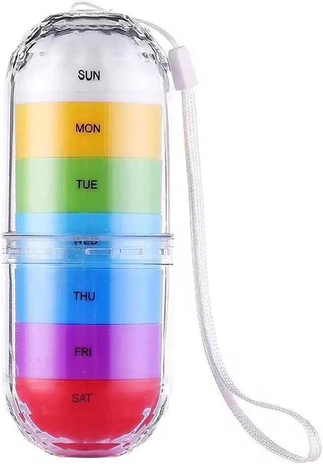 Alt view image 6 of 7 - Mericonn Weekly Travel Pill Organizer Daily Cute Pill Box 7 Day Small Pill Case Holder to Vitamins Supplements Pretty Medicine Box Gift for Office Trip Gym