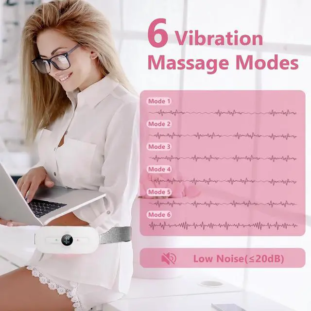 Alt view image 4 of 5 - Mericonn Heating Pad for Periods Cramps Pain Relief Period Heater Pad for Stomach Back White 7.4 in
