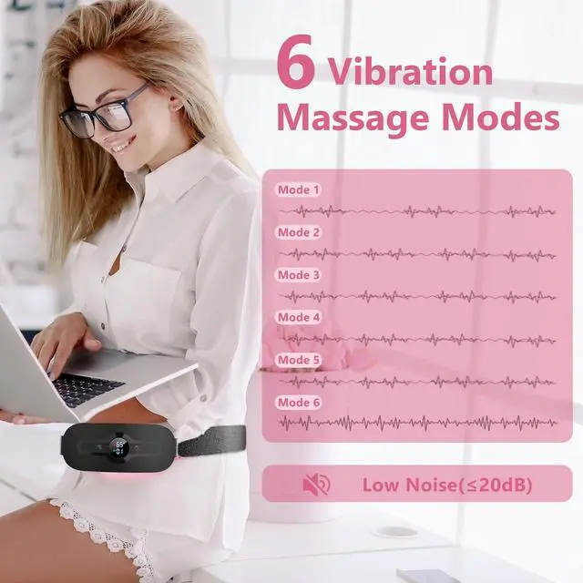 Alt view image 3 of 6 - Mericonn Portable Heating Pad Cordless for Period Cramps Pain Back Pain Relief Black 7.4 in