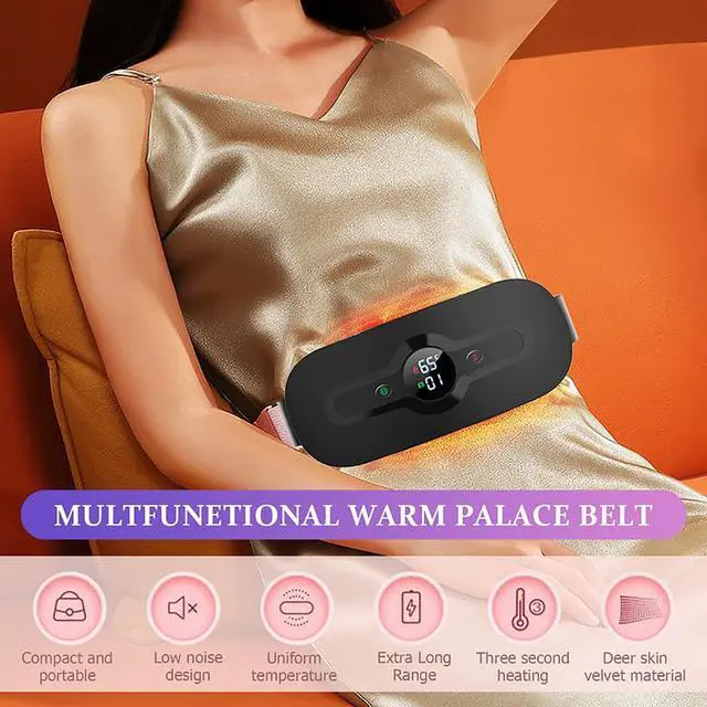 Alt view image 5 of 6 - Mericonn Portable Heating Pad Cordless for Period Cramps Pain Back Pain Relief Black 7.4 in